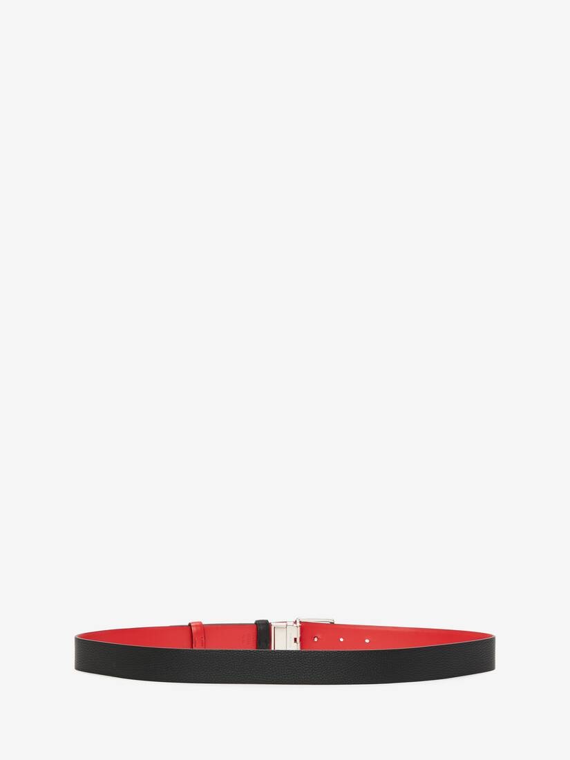 Men's Reversible M Belt in Black/lust Red - 2