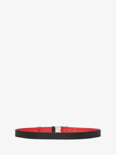 Alexander McQueen Men's Reversible M Belt in Black/lust Red outlook