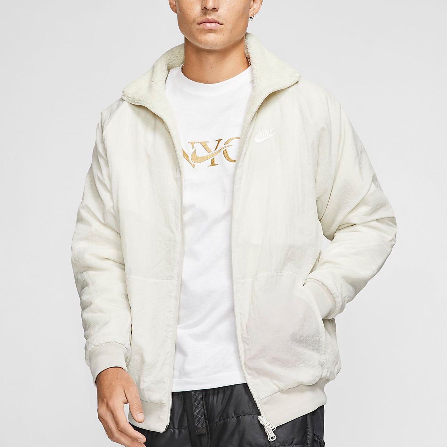Nike Big Swoosh Reversible Boa Jacket (Asia Sizing) 'Cream White' BQ6546-070 - 4
