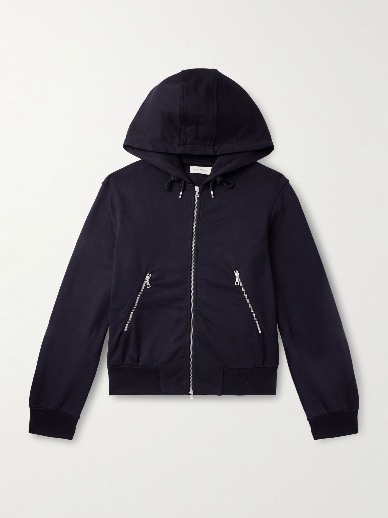 Cotton-Jersey Zip-Up Hoodie Navy - 1