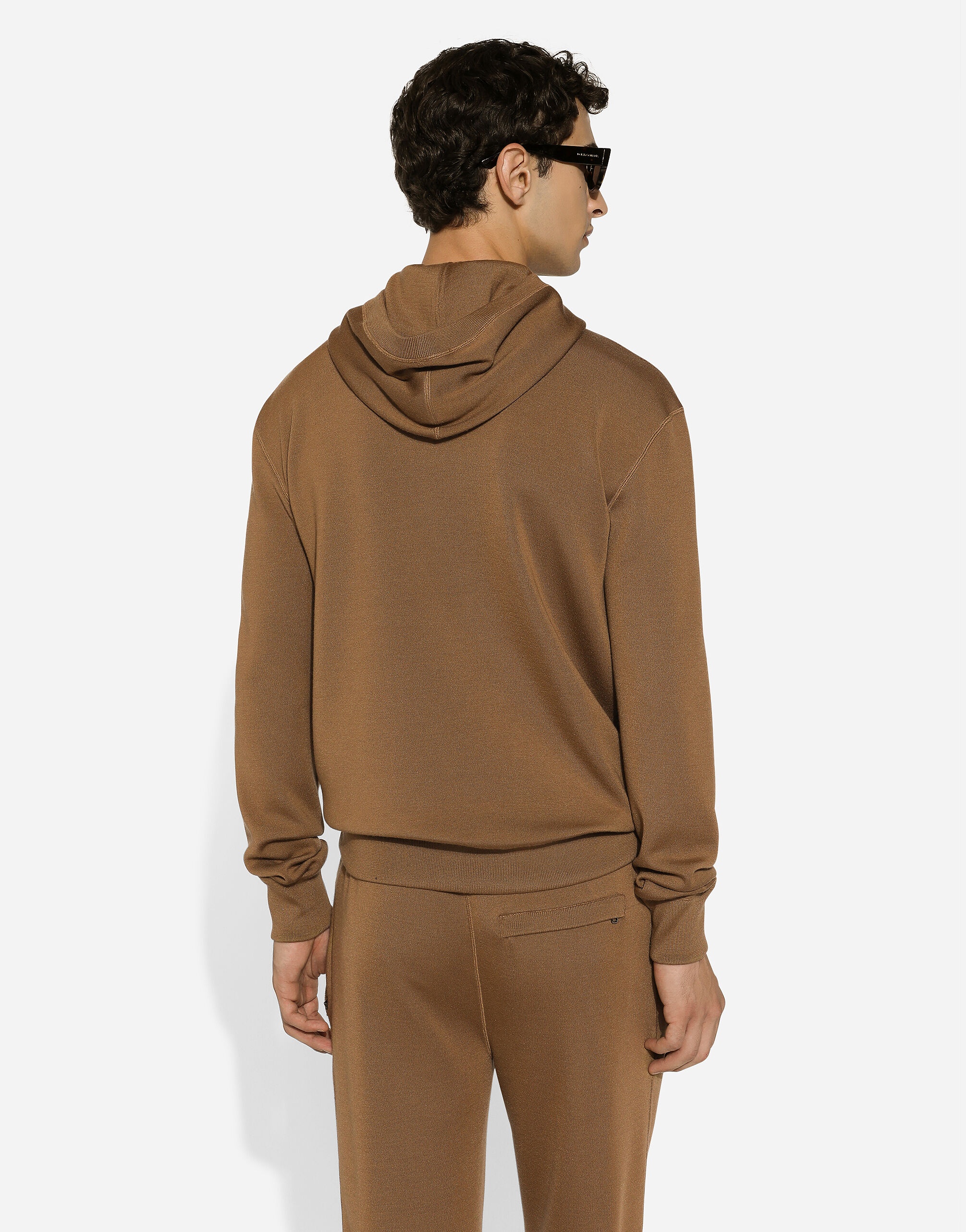 Wool and silk hoodie with DG patch - 5