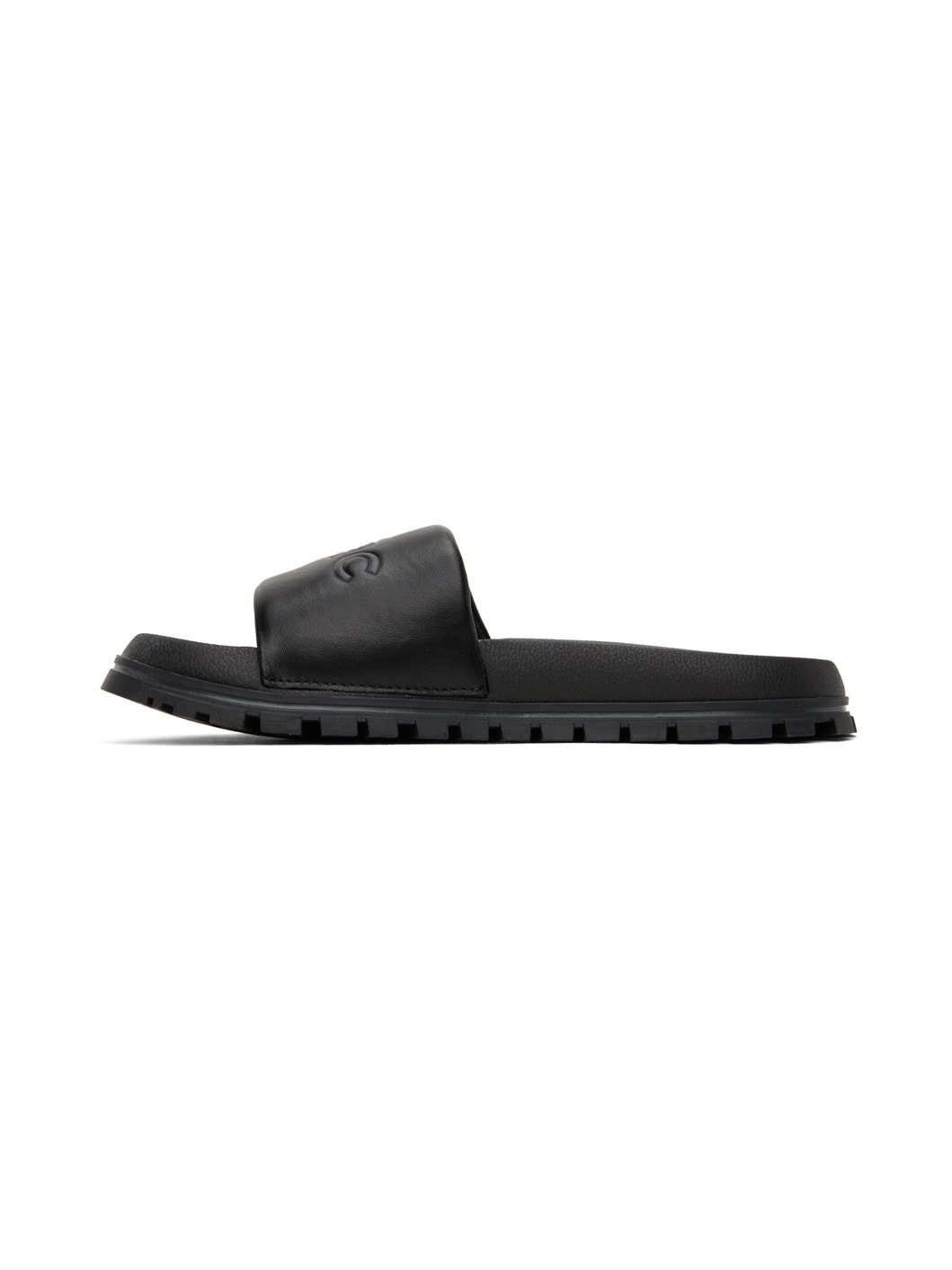 Black 'The Leather Slide' Sandals - 3