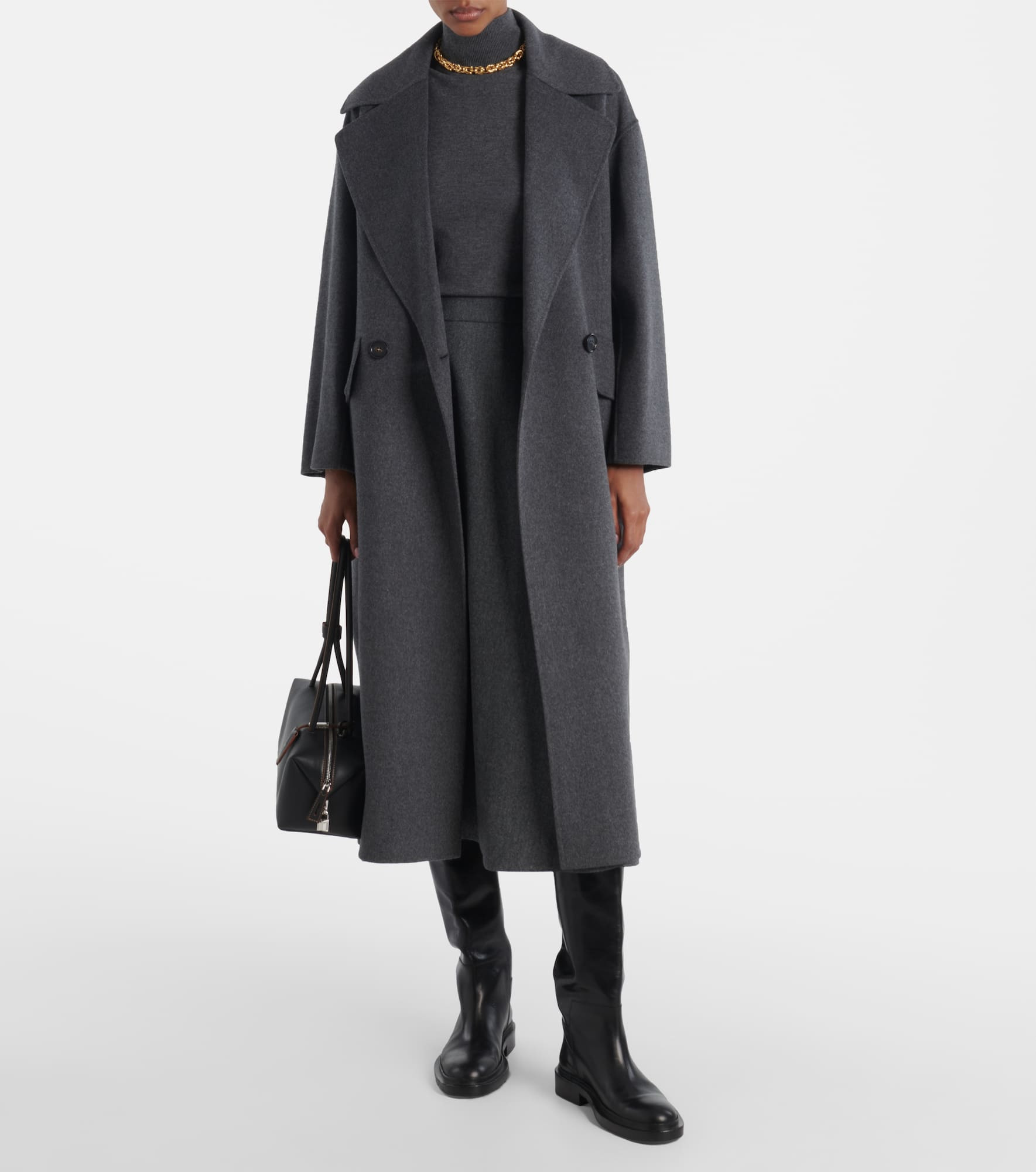 Betulla wool flannel midi skirt - 2