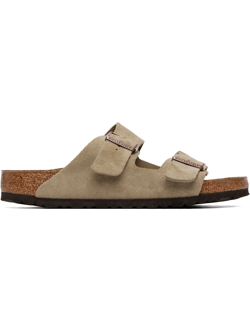 Taupe Regular Arizona Suede Leather Sandals - 1