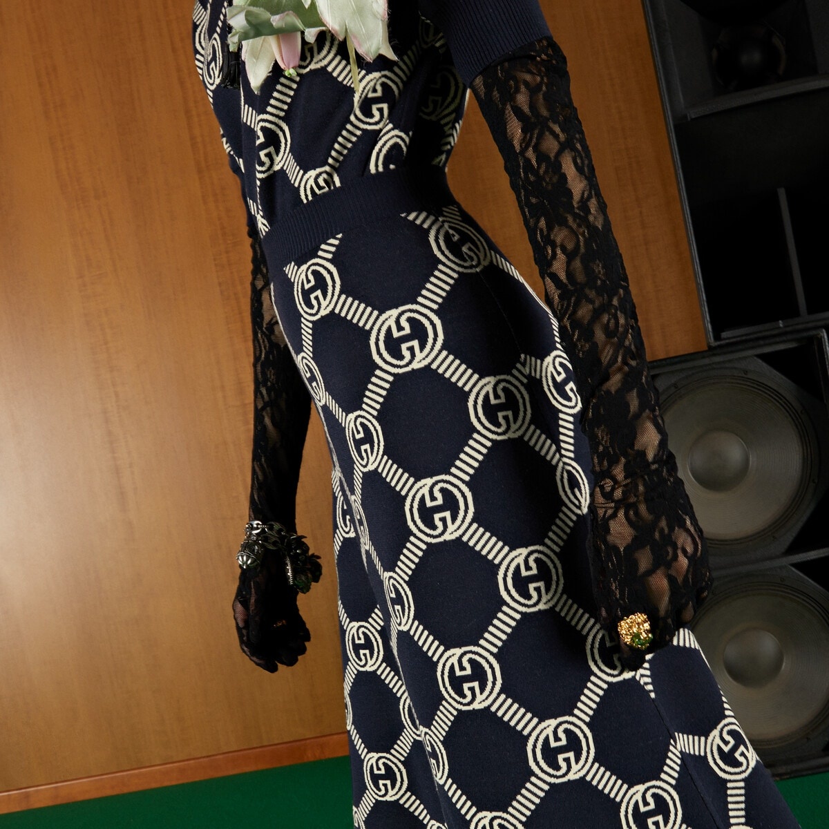 Reversible GG wool jacquard skirt - 5