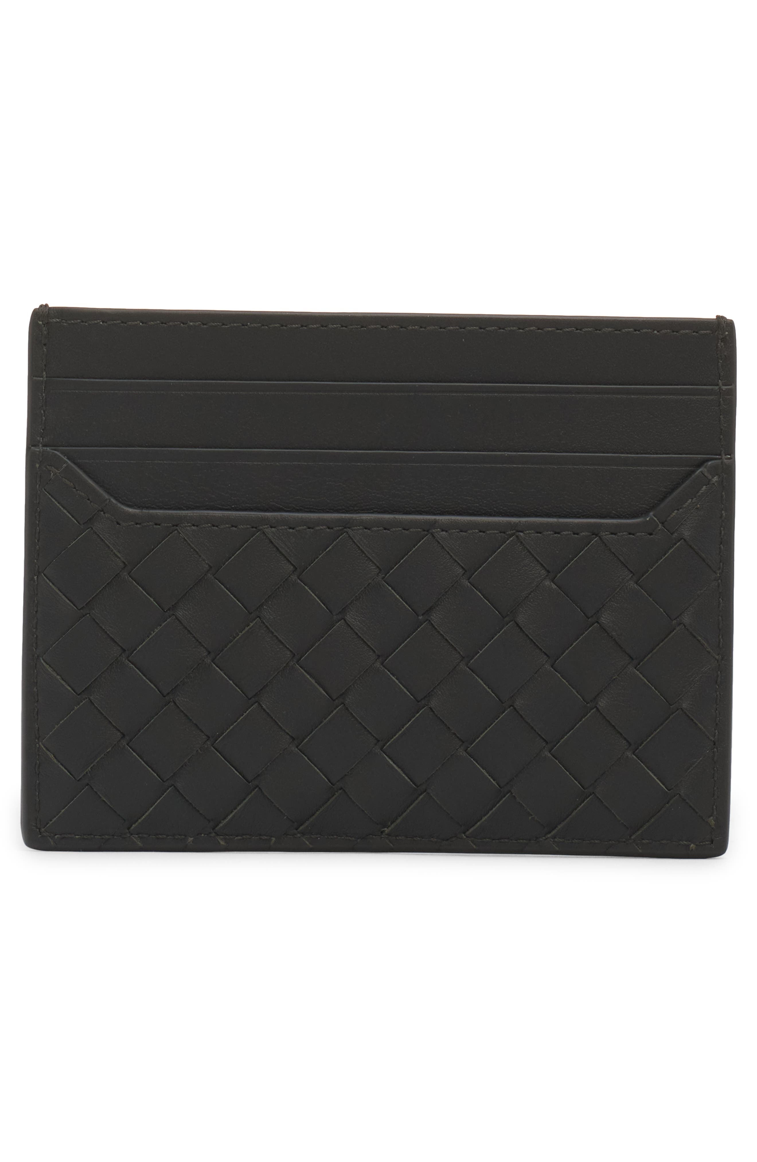 Bottega Veneta Intrecciato Piccolo Leather Card Case in Dark Green-Silver at Nordstrom - 4