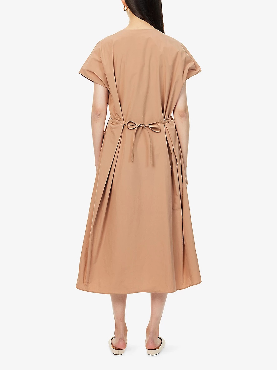 WEEKEND Max Mara Blasone V-Neck Cotton-Poplin Midi Dress
