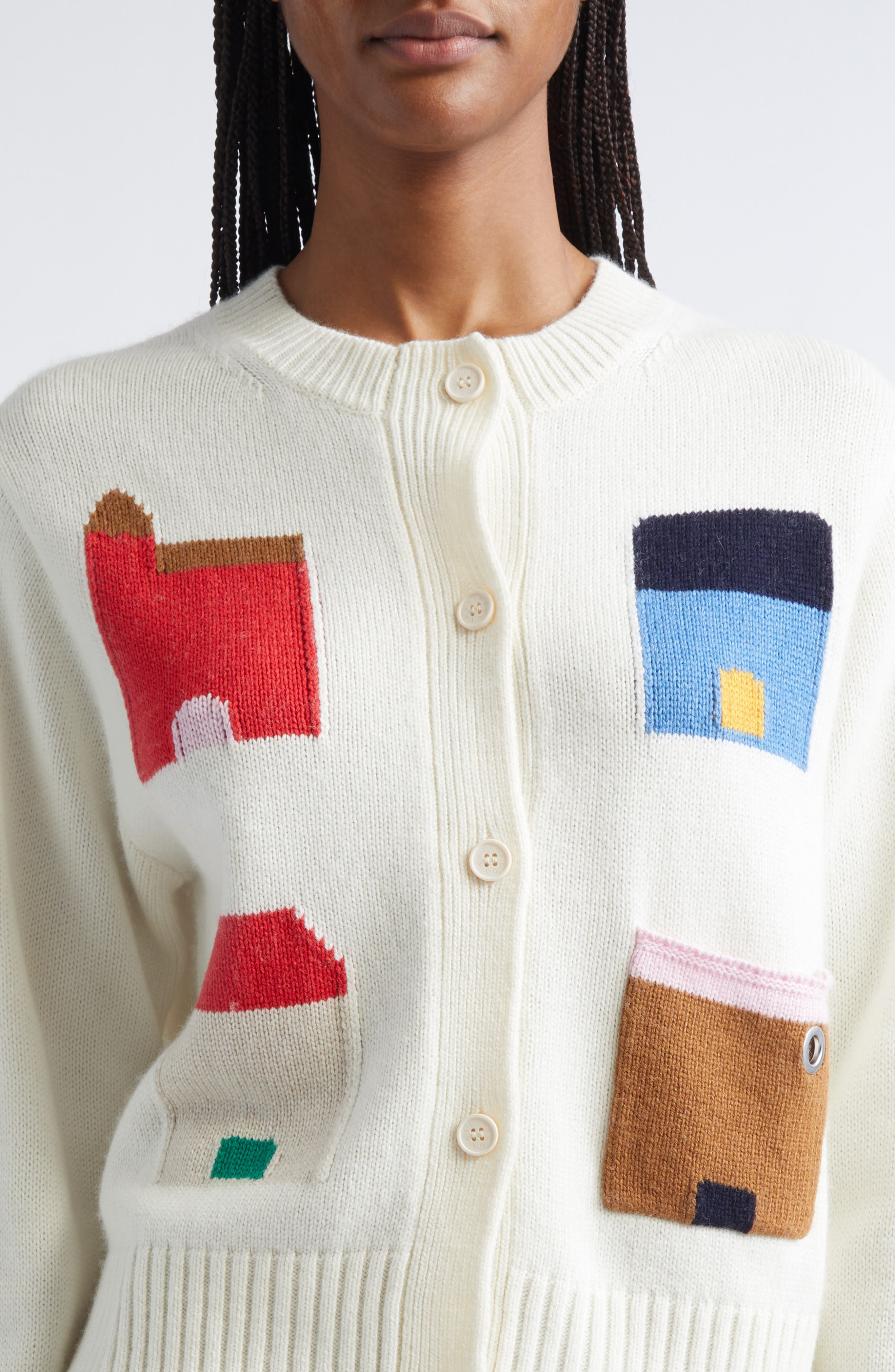 Stine Goya Crop Jacquard Cardigan in Refugios at Nordstrom - 4