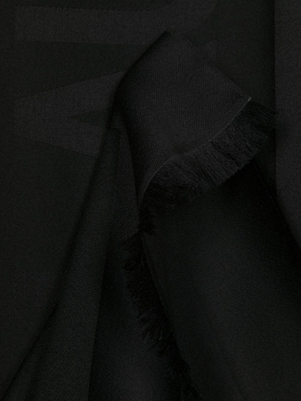 logo-print knitted scarf - 3