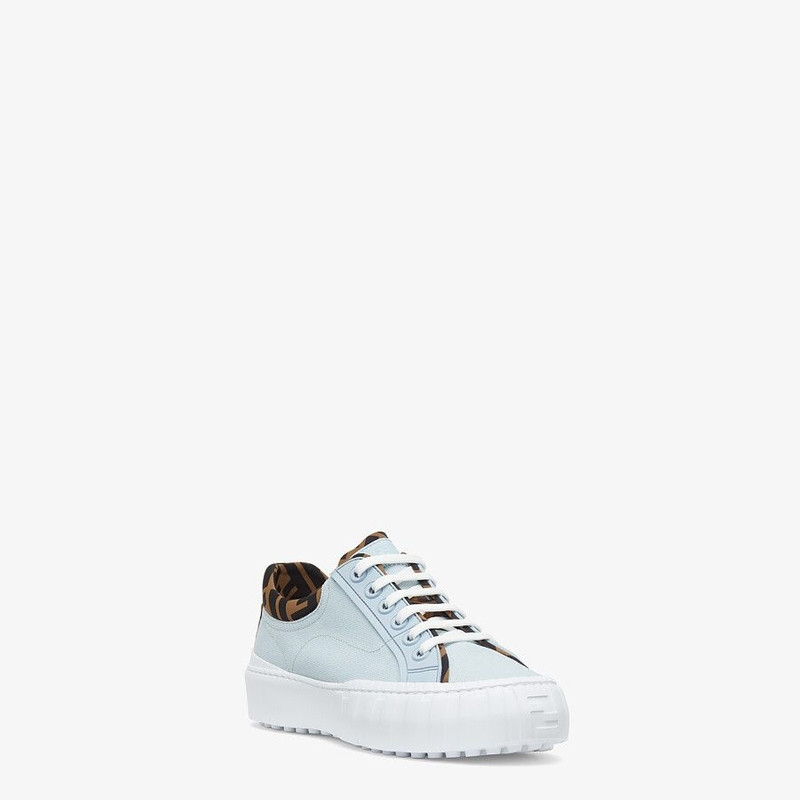 FENDI Light blue canvas and TPU low-tops outlook