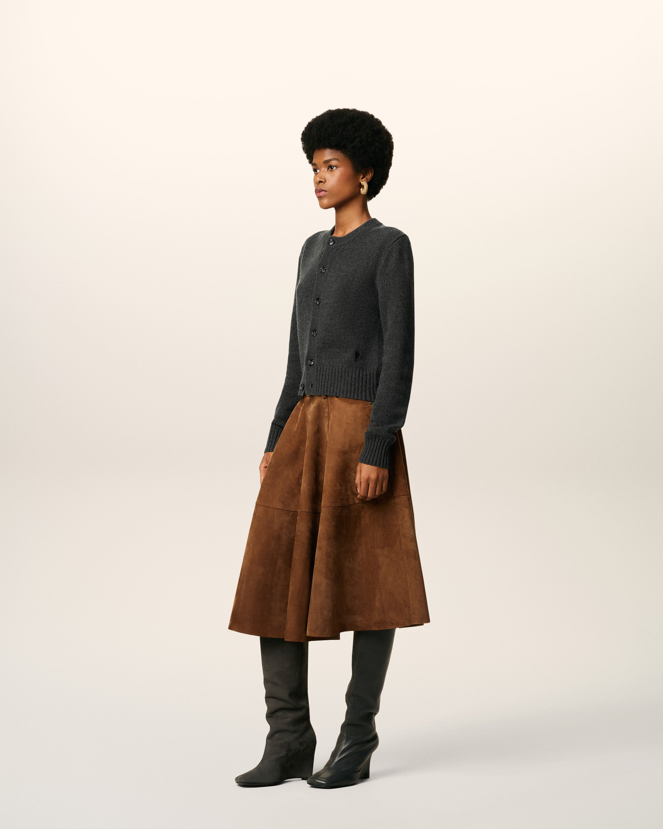 BLACK CASHMERE AMI DE COEUR CARDIGAN - 6