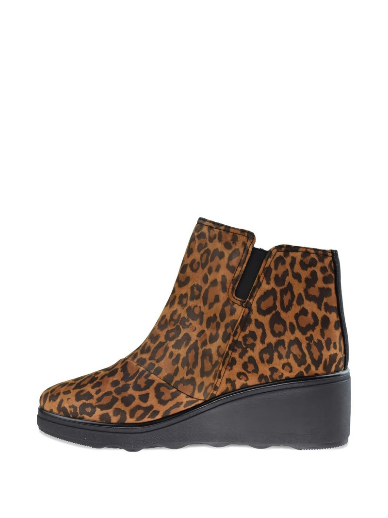 Mazy Eastham zip leopard print boots 5