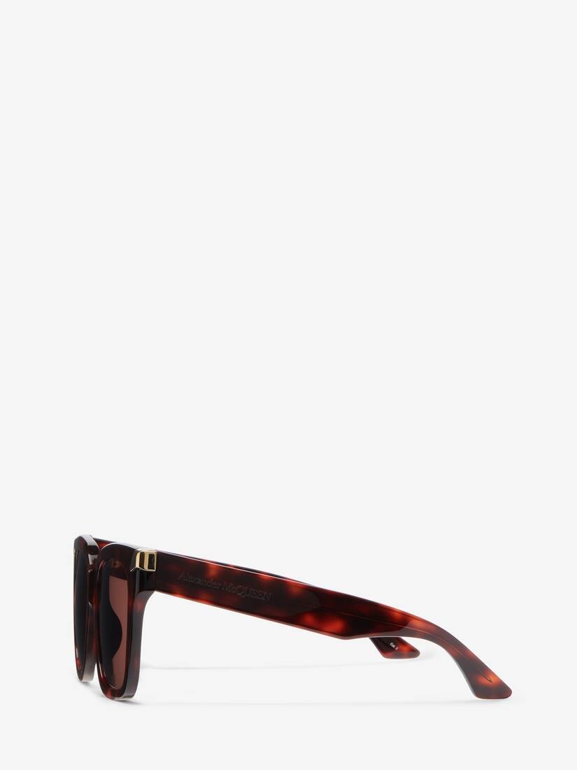 Women's Punk Rivet Oversize Sunglasses in Havana - 3