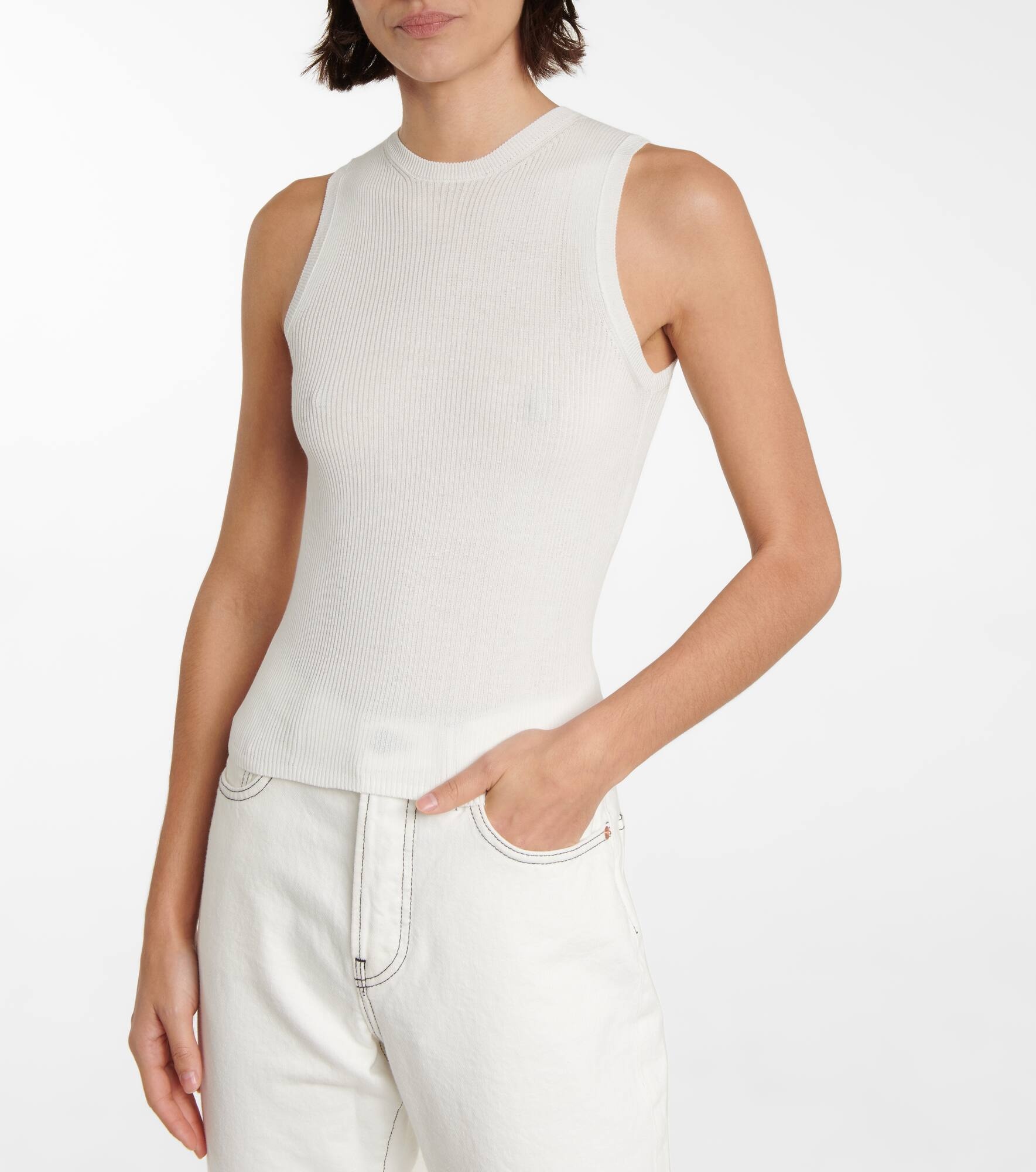 Ribbed-knit cotton tank top - 5