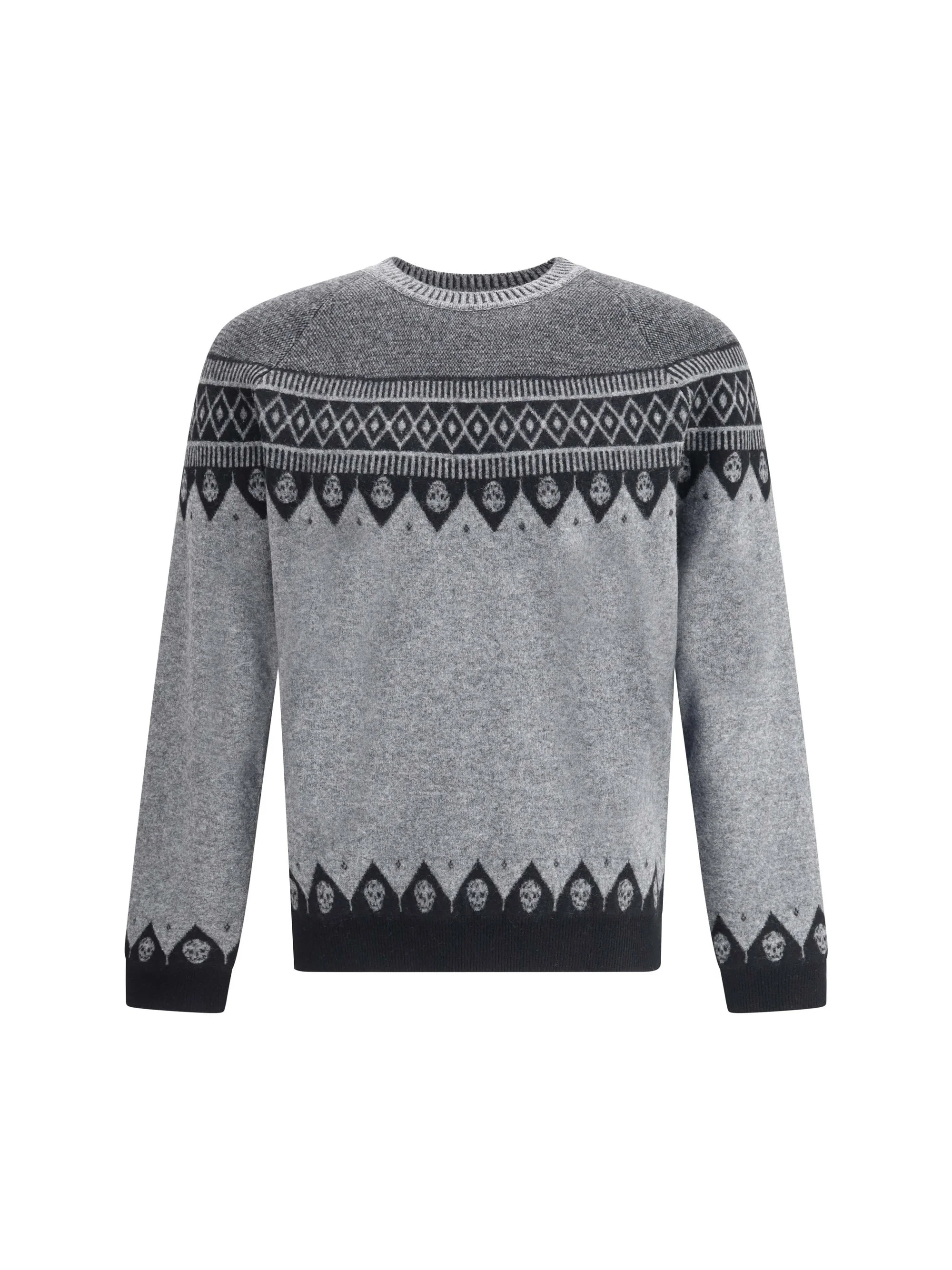 Alexander Mcqueen Men Jacquard Pattern With Skulls Sweater - 1