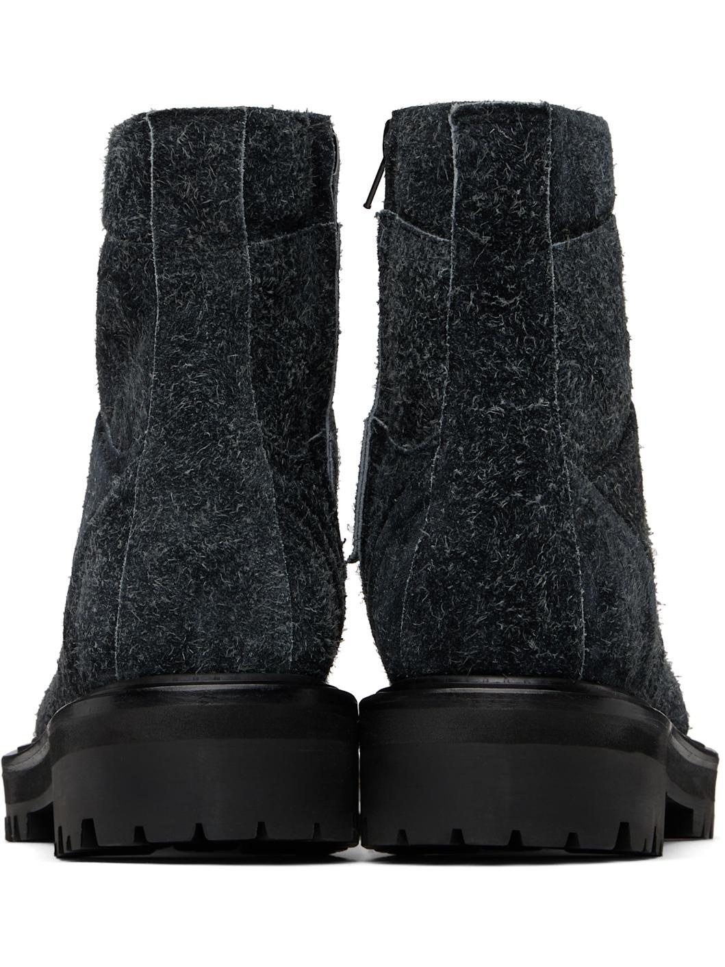 Black Vibram Sole Nubuck Military Boots - 2