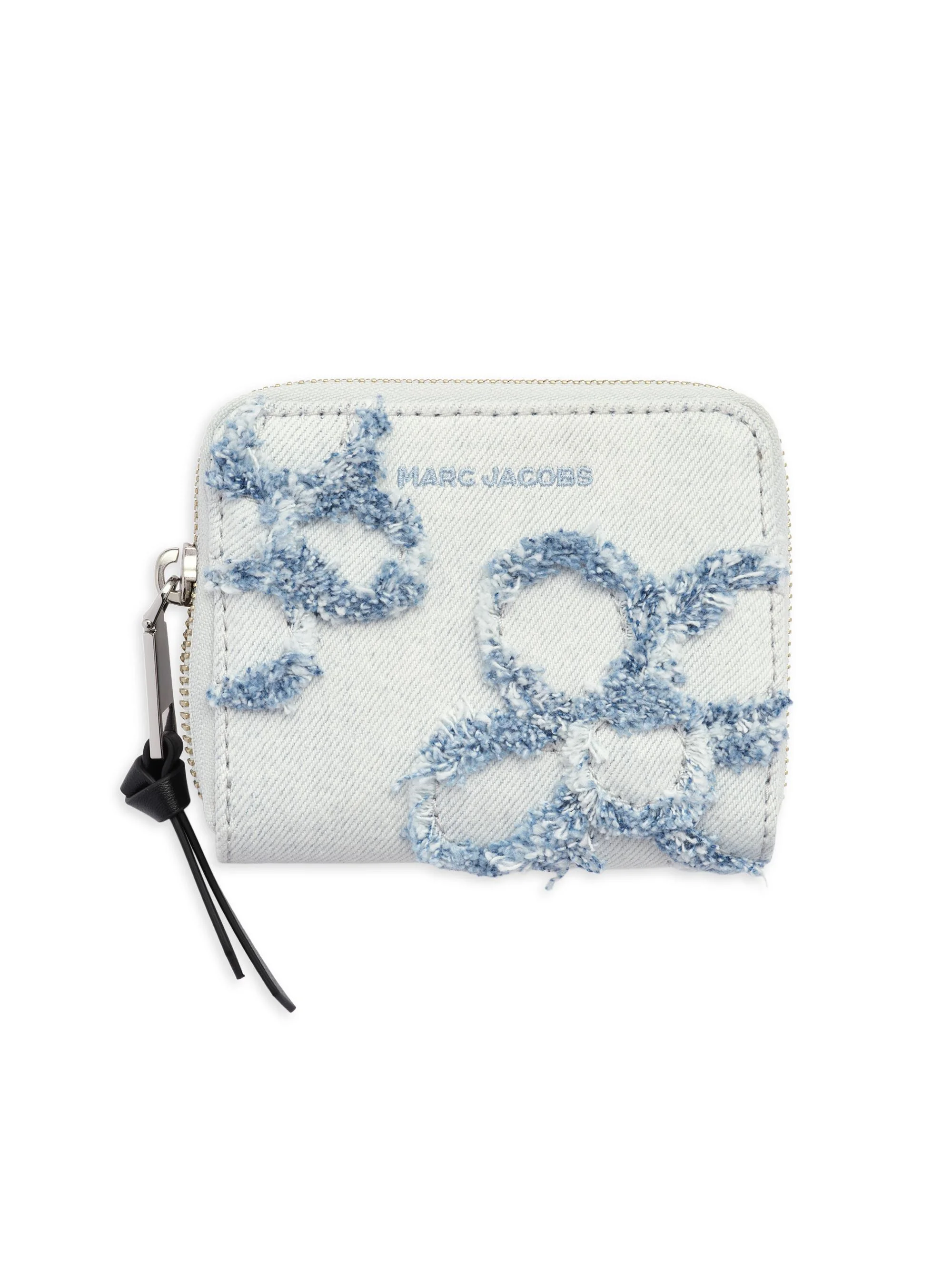 Women's The Daisy Mini Distressed Denim Compact Wallet - Light Wash - 1