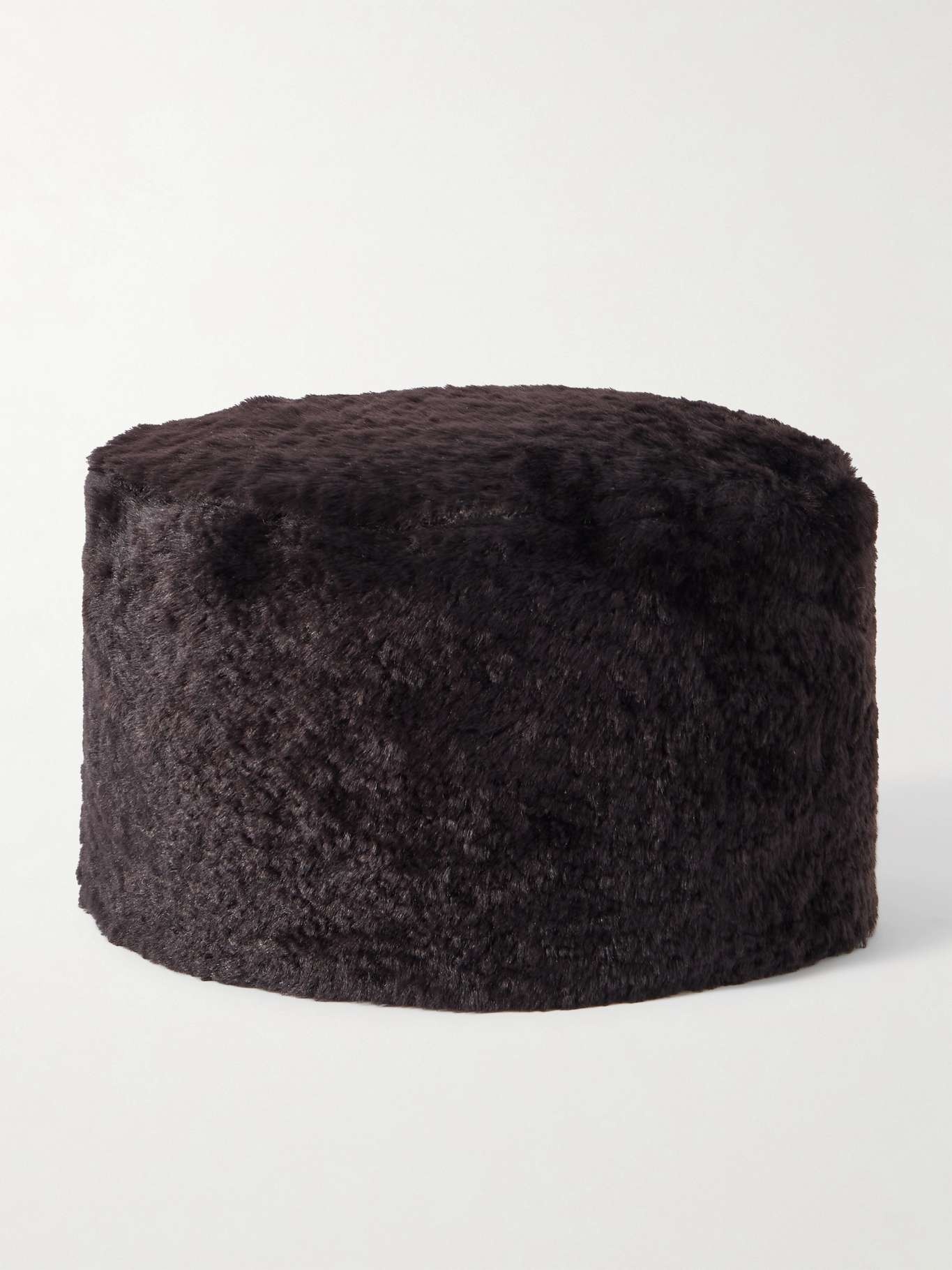 Shearling pillbox hat - 1