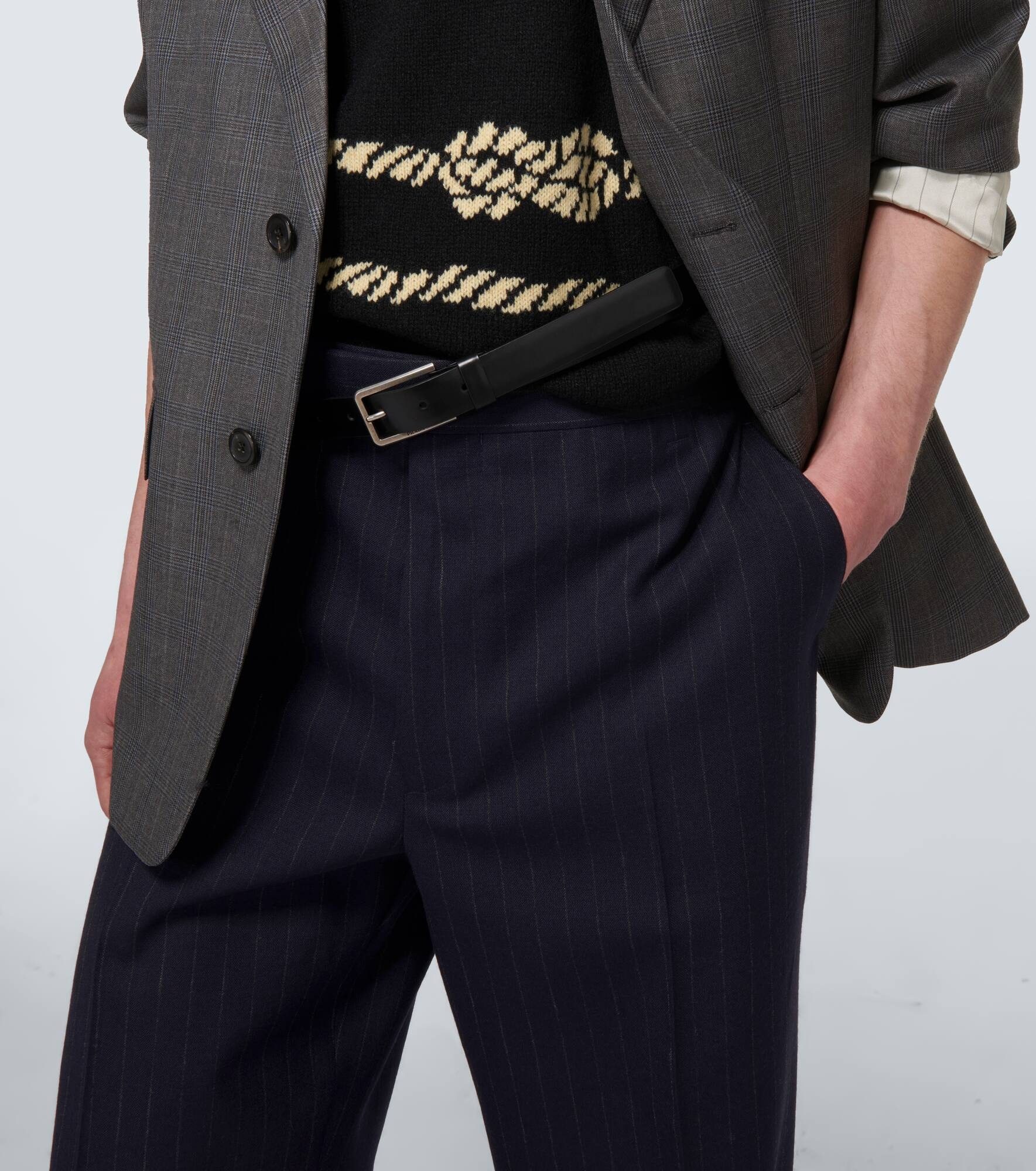 Pinstriped wool pants - 5