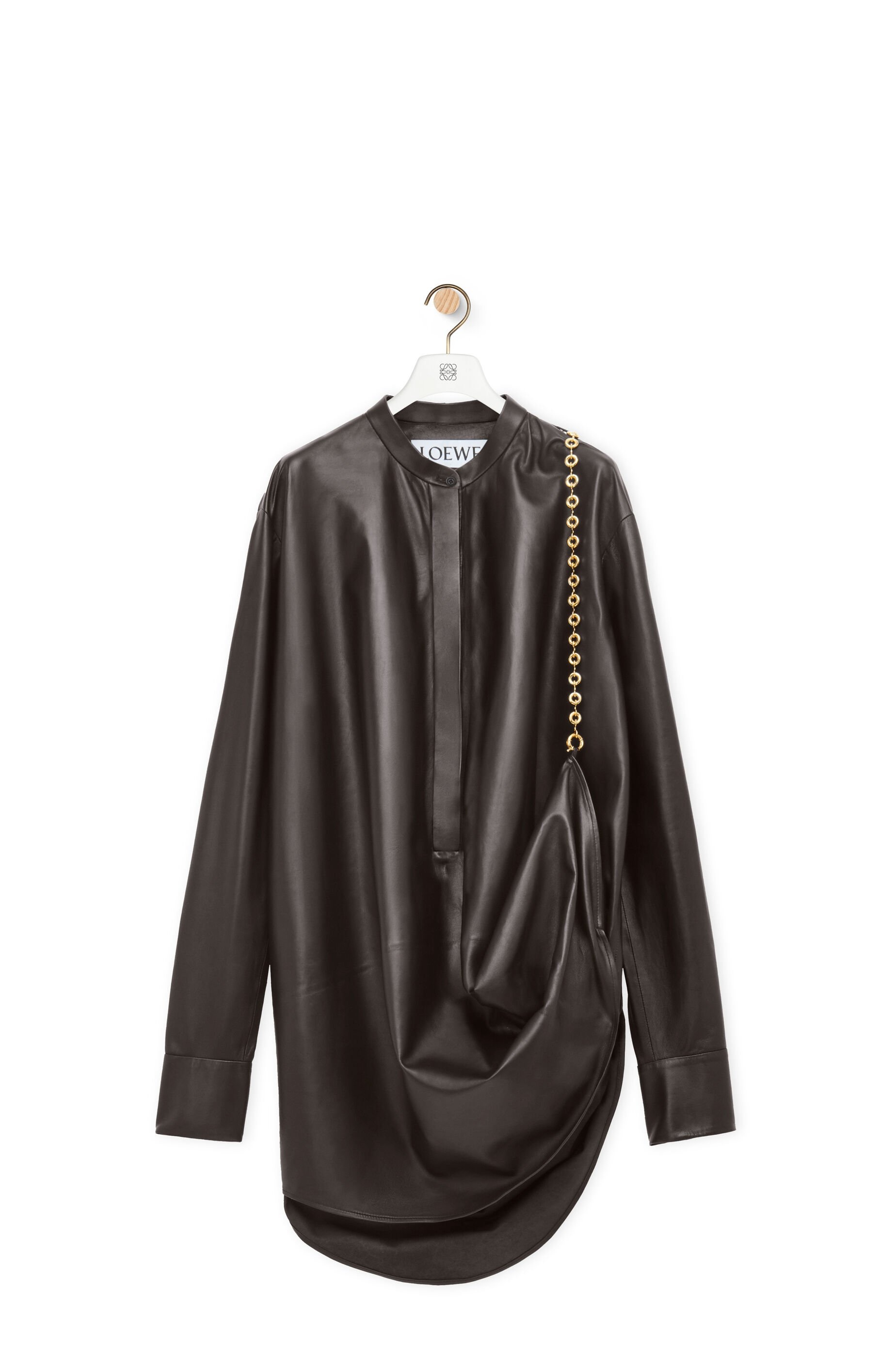 Chain shirt dress in nappa lambskin - 1