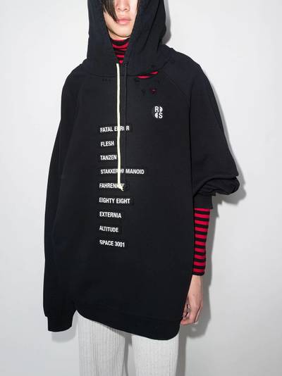 Raf Simons x Smiley text-patch destroyed-effect hoodie outlook