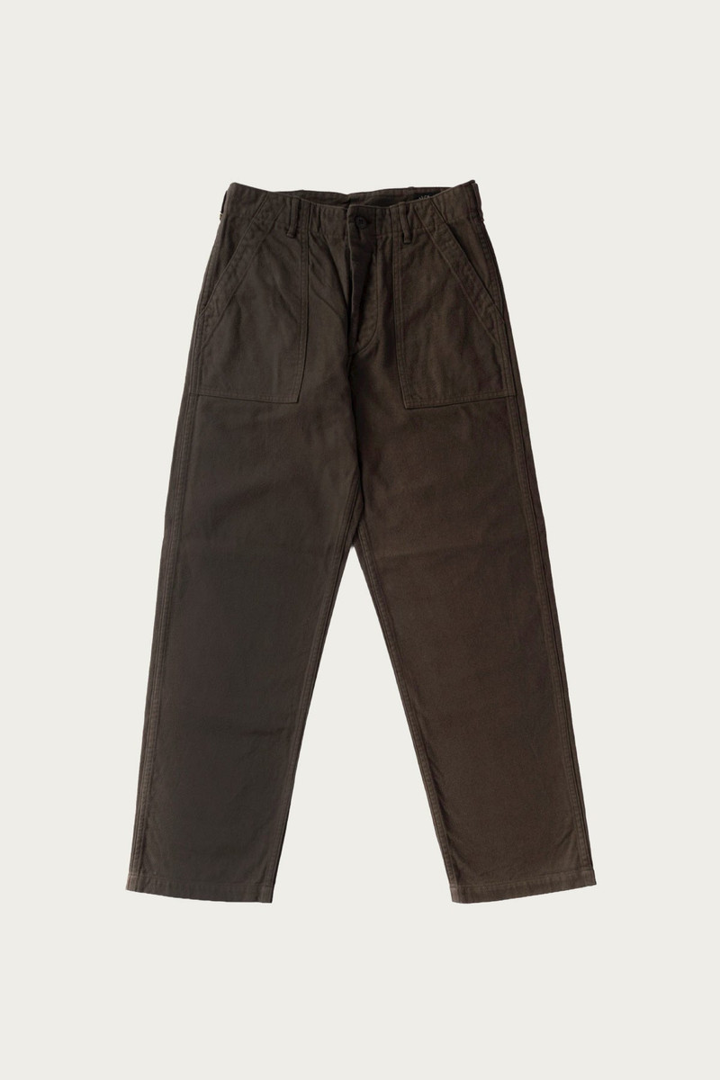 Brushed Flannel US Army Fatigue Pants - Coffee Brown 1