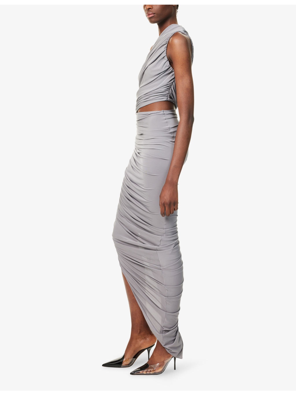 Cut-Out Draped Stretch-Woven Maxi Dress - 3