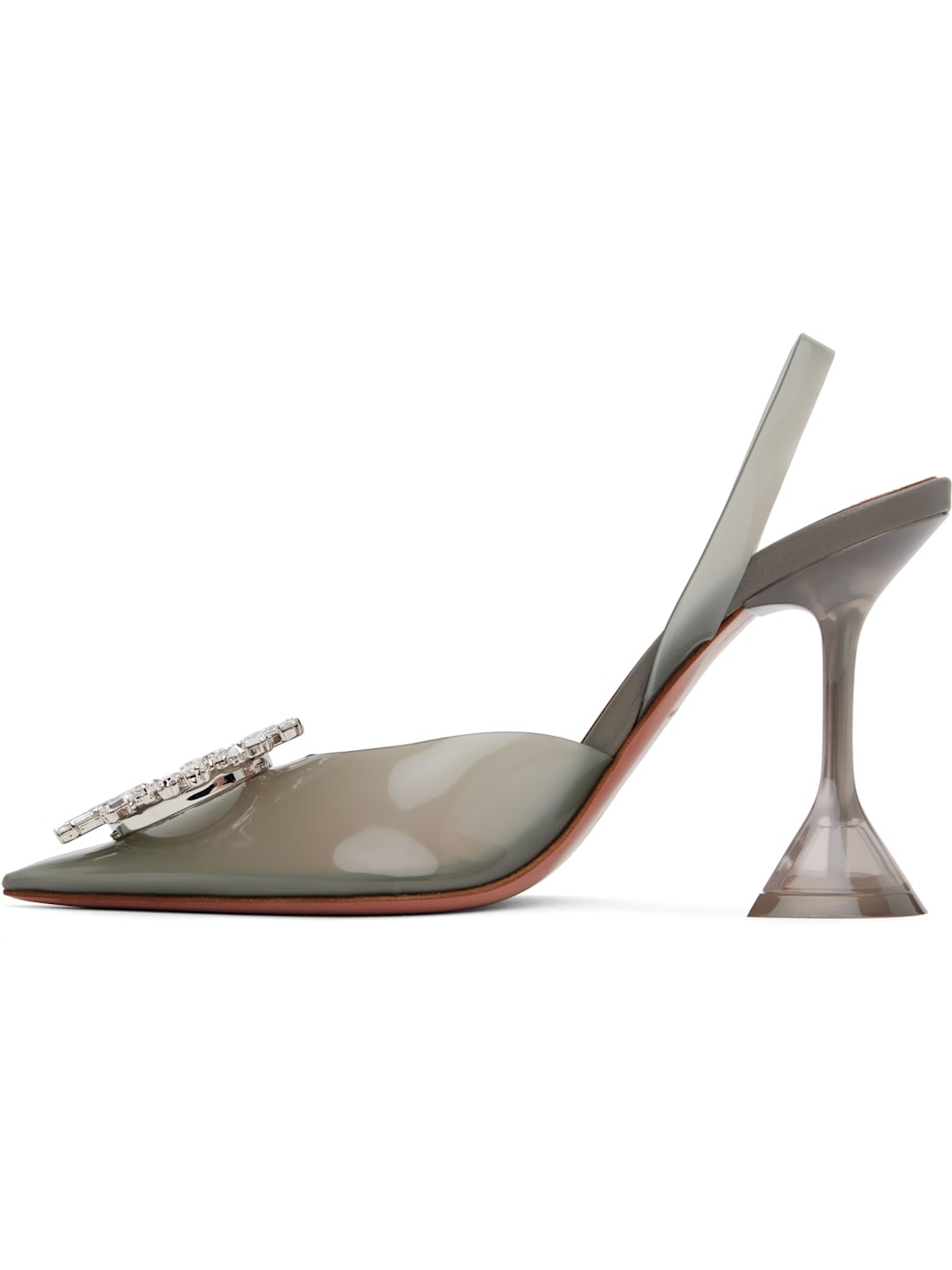 Gray Begum Glass Sling Heels - 3