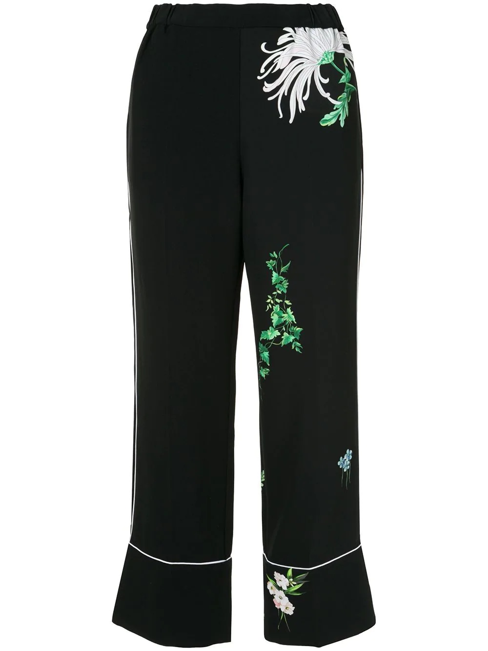 floral-print straight trousers - 1