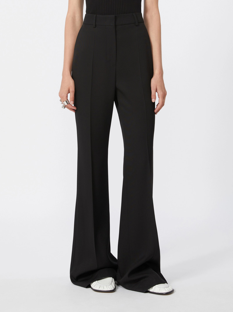 GIRELLO Flared trousers in a viscose blend - BLACK 3