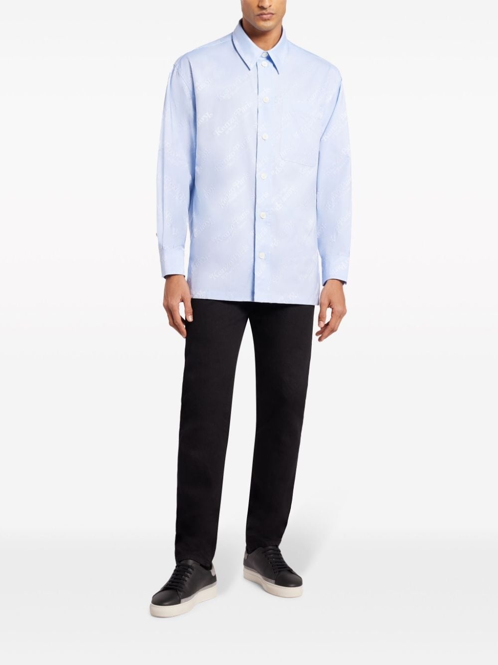logo-print cotton shirt - 2