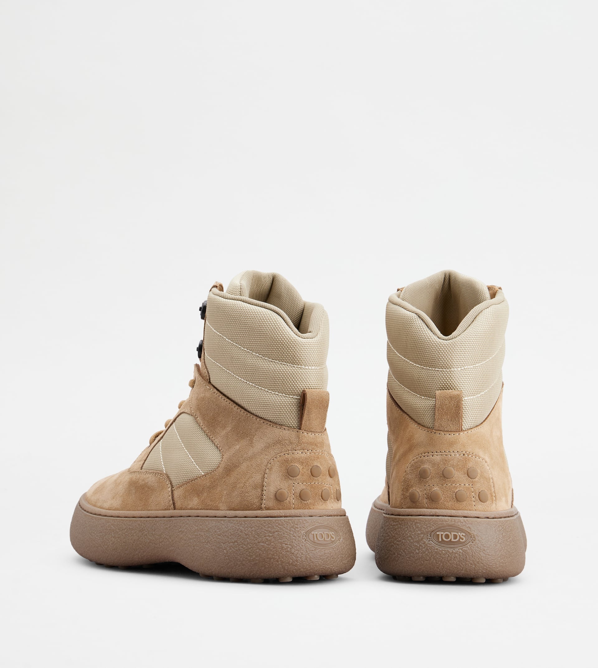 TOD'S W. G. LACE-UP ANKLE BOOTS IN SUEDE - BEIGE - 3