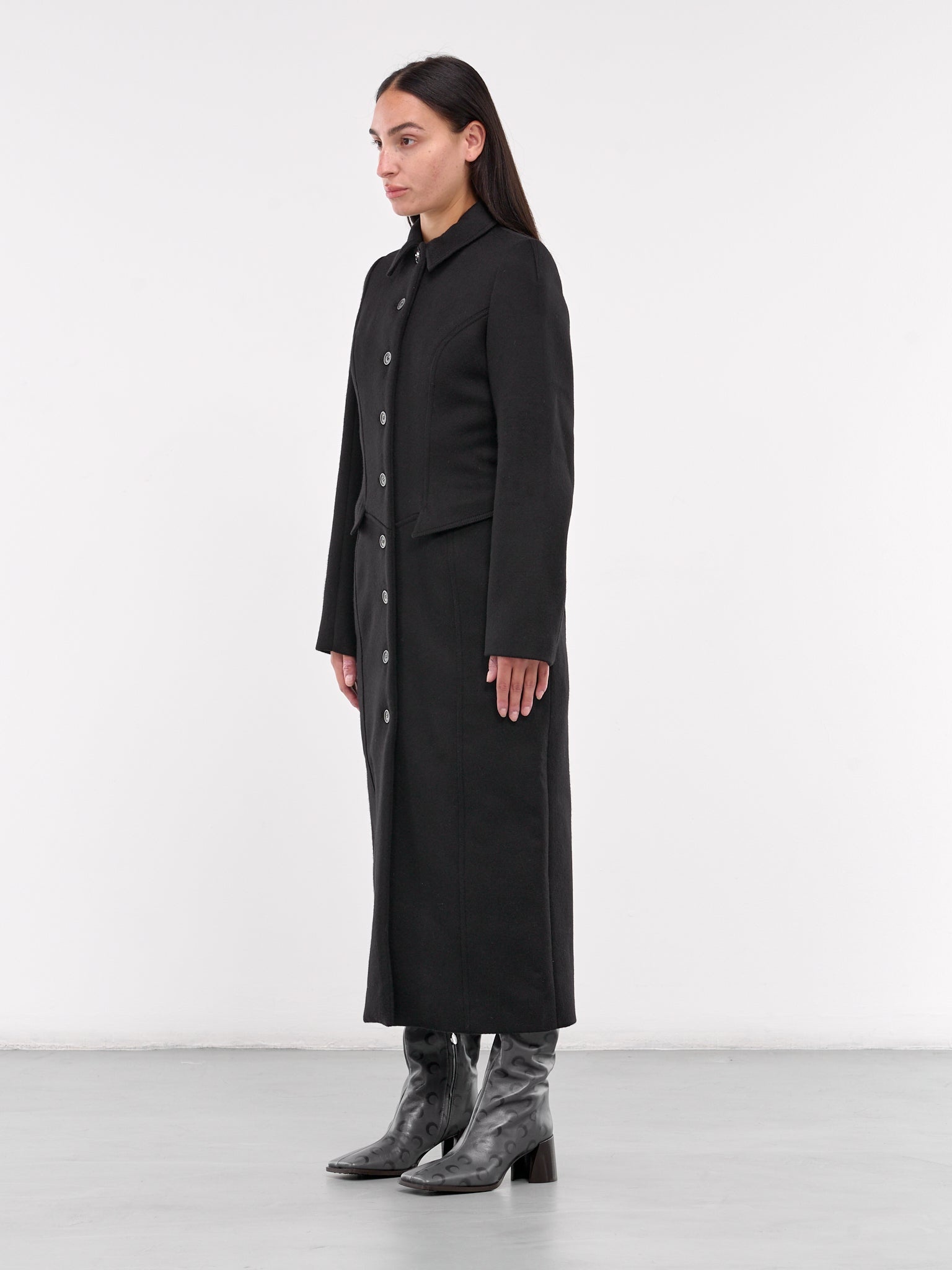 Brushed Wool Fitted Coat - 2