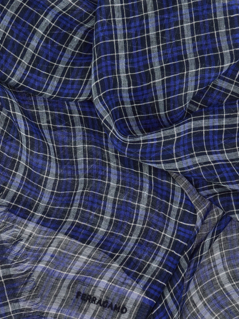FERRAGAMO Linen tartan stole outlook