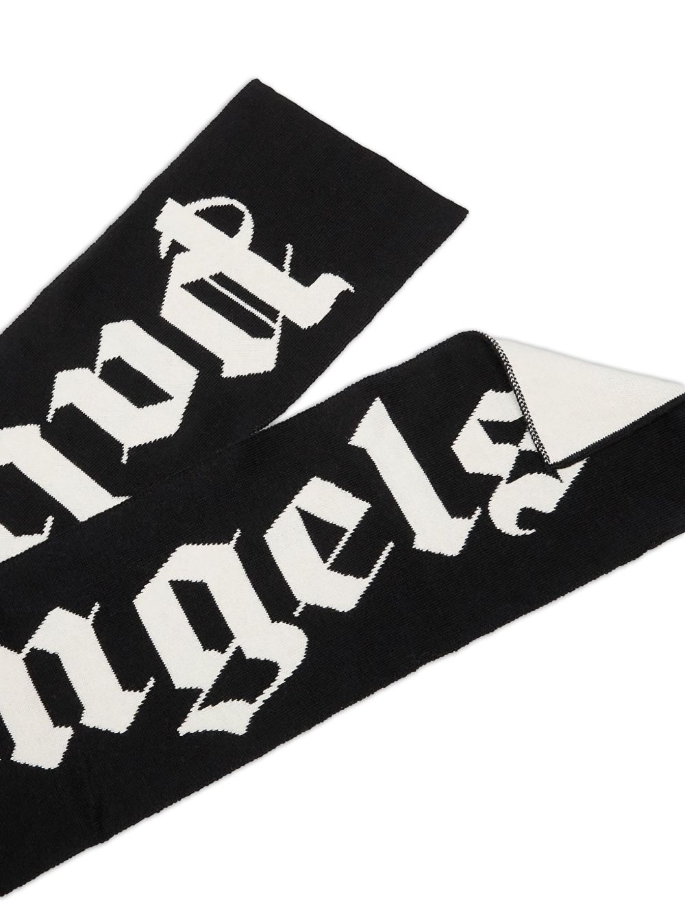 logo-jacquard knit scarf - 2