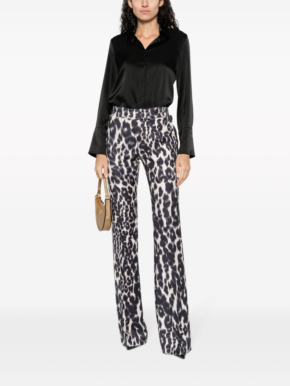 leopard-print straight-leg trousers - 2