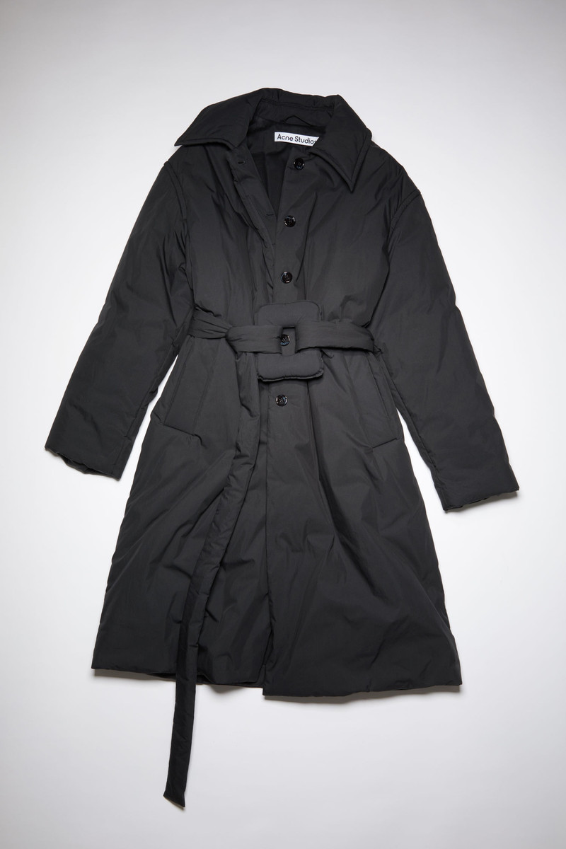 Belted padded coat - Black 1