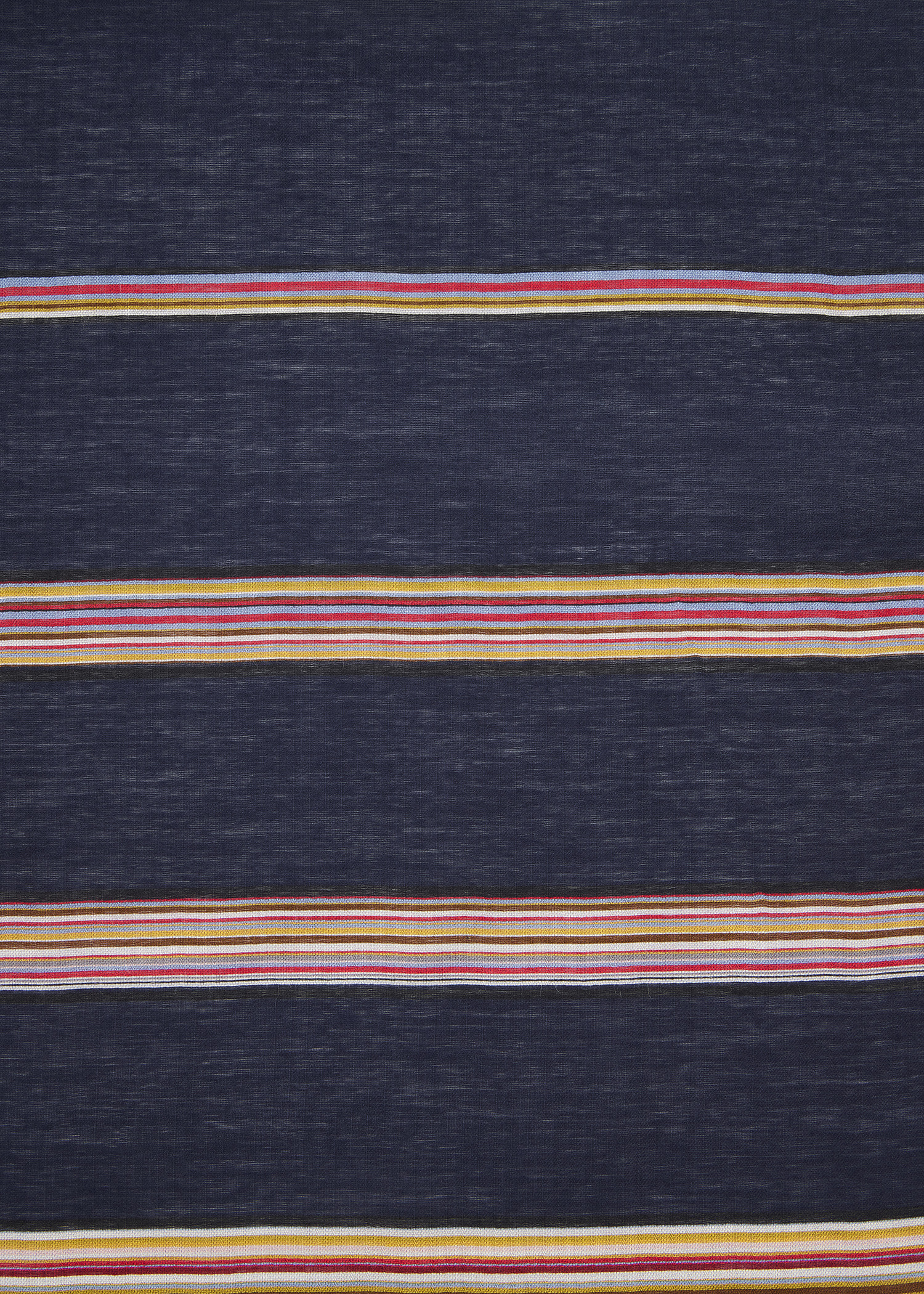 Navy Silk-Blend 'Signature Stripe' Scarf - 4