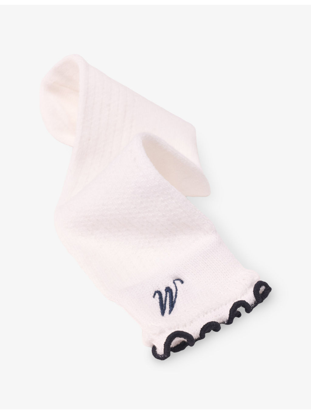 Logo-Embroidered Pointelle Stretch-Cotton Socks - 5