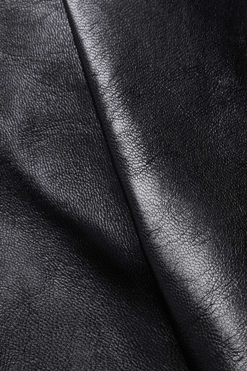 Rafla pleated leather mini skirt 6