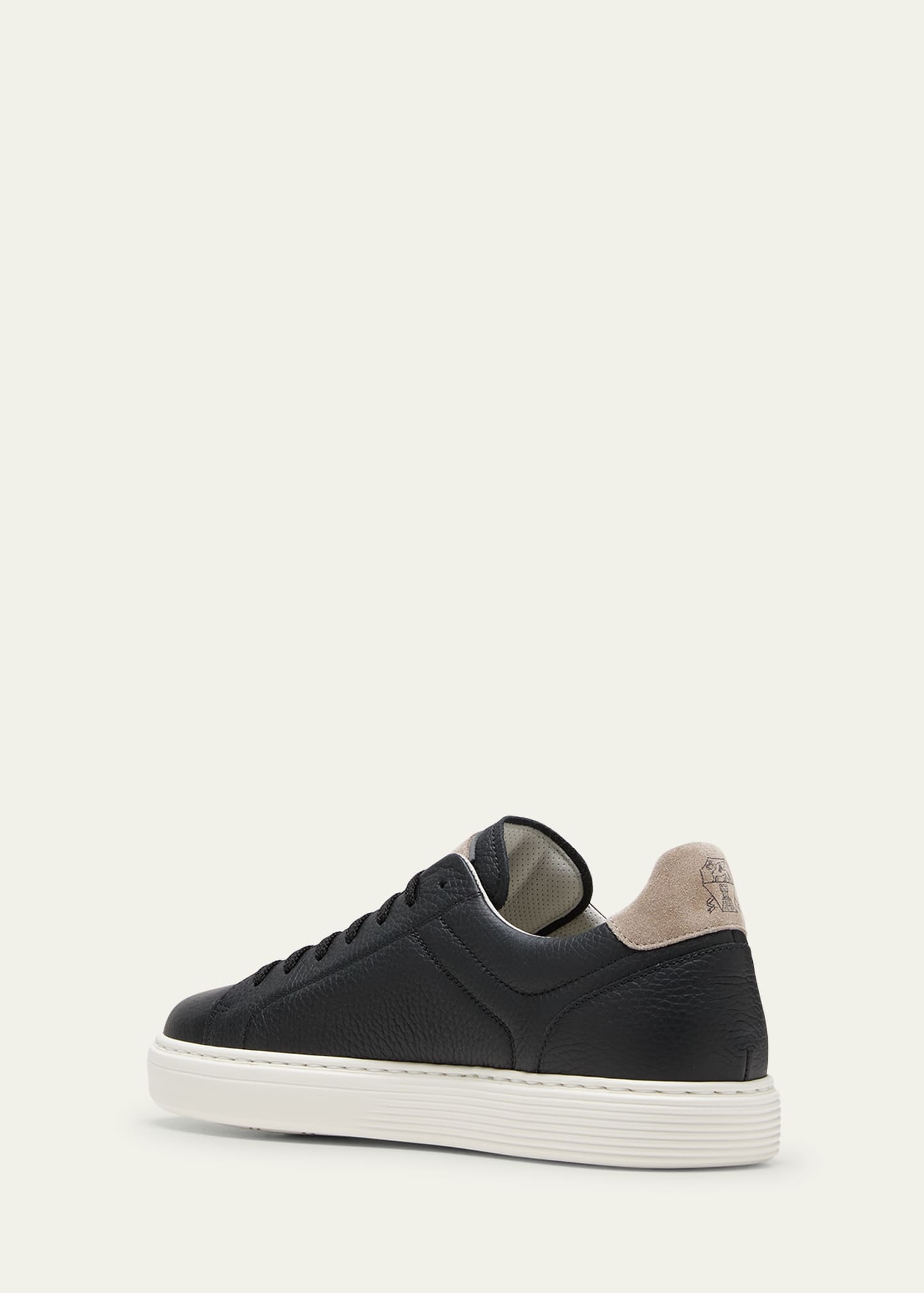 Men's Grained Calfskin Low-Top Sneakers - 4