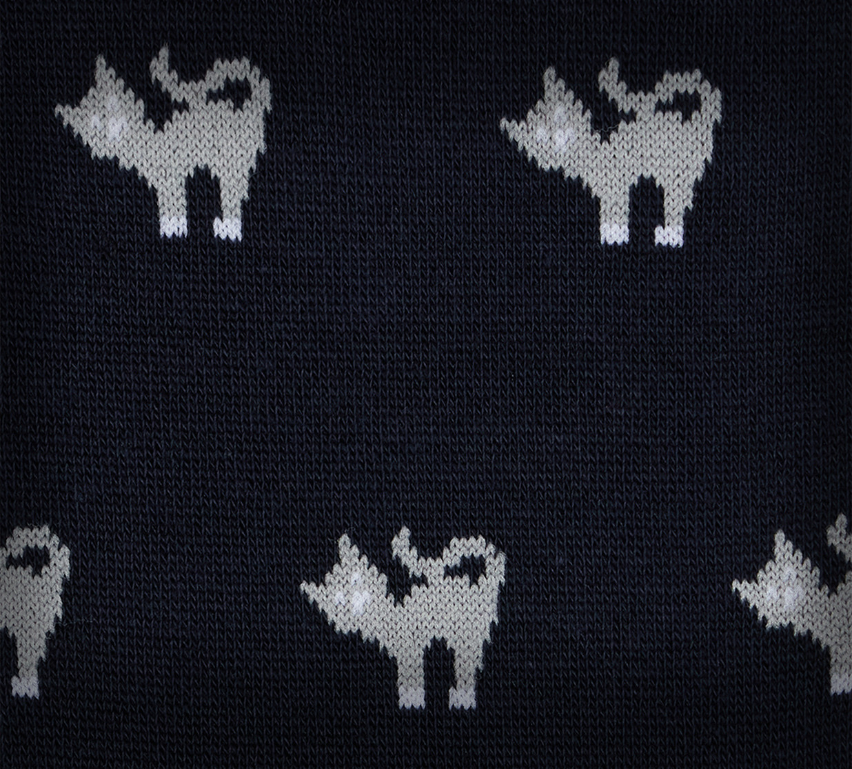 Navy Blue 'Cat' Pattern Socks - 4