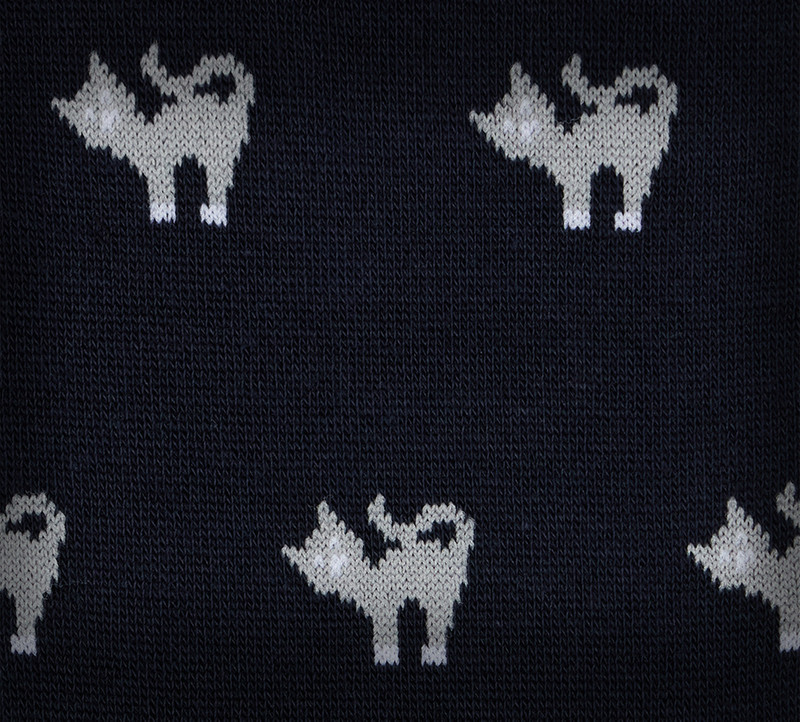 Navy Blue 'Cat' Pattern Socks 4