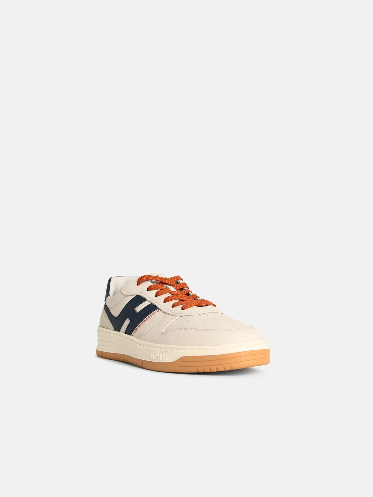 'H630' WHITE LEATHER SNEAKERS - 2