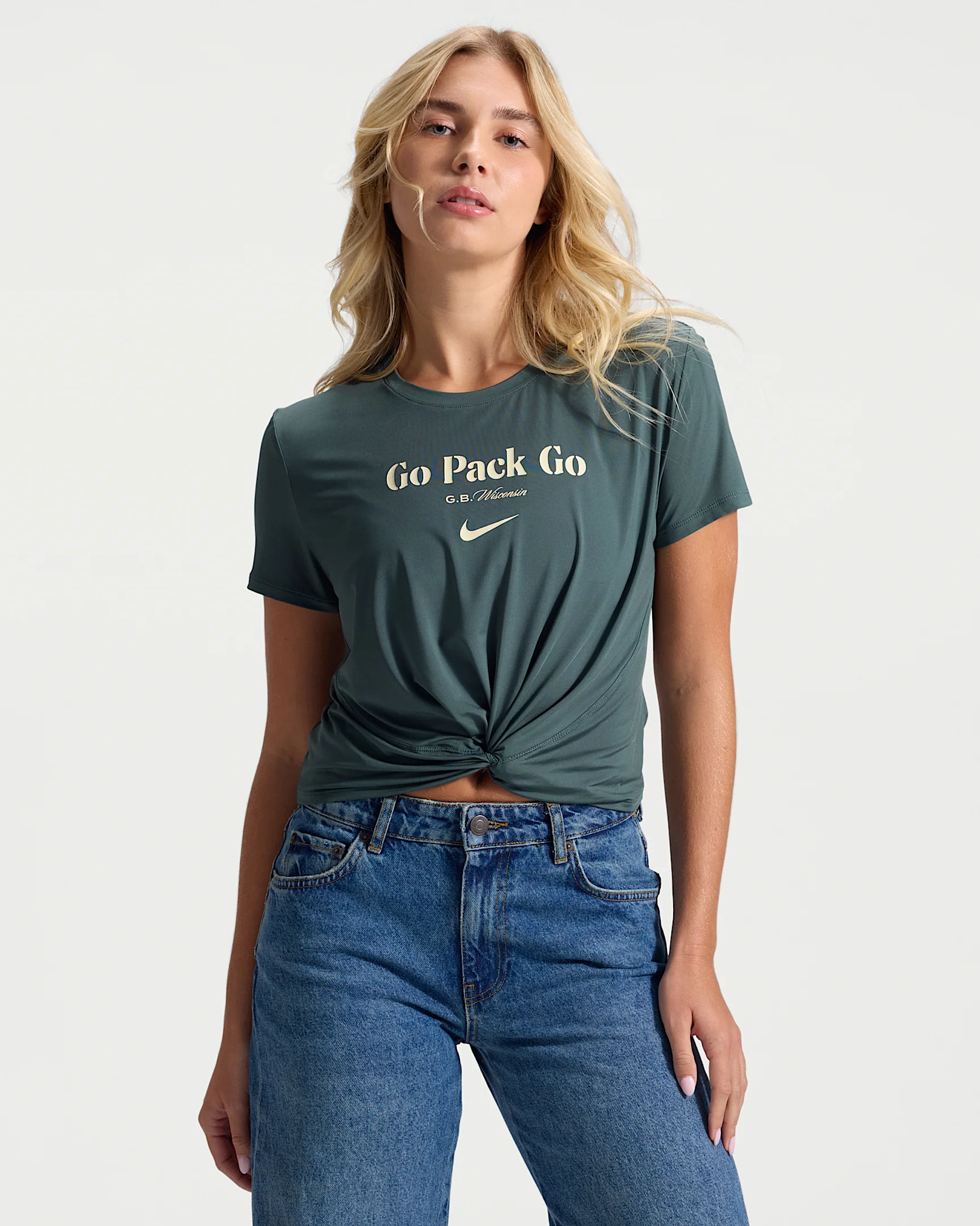 Green Bay Packers Rivalries Collection One Classic Twist Women's Nike Dri-FIT NFL T-Shirt - 1
