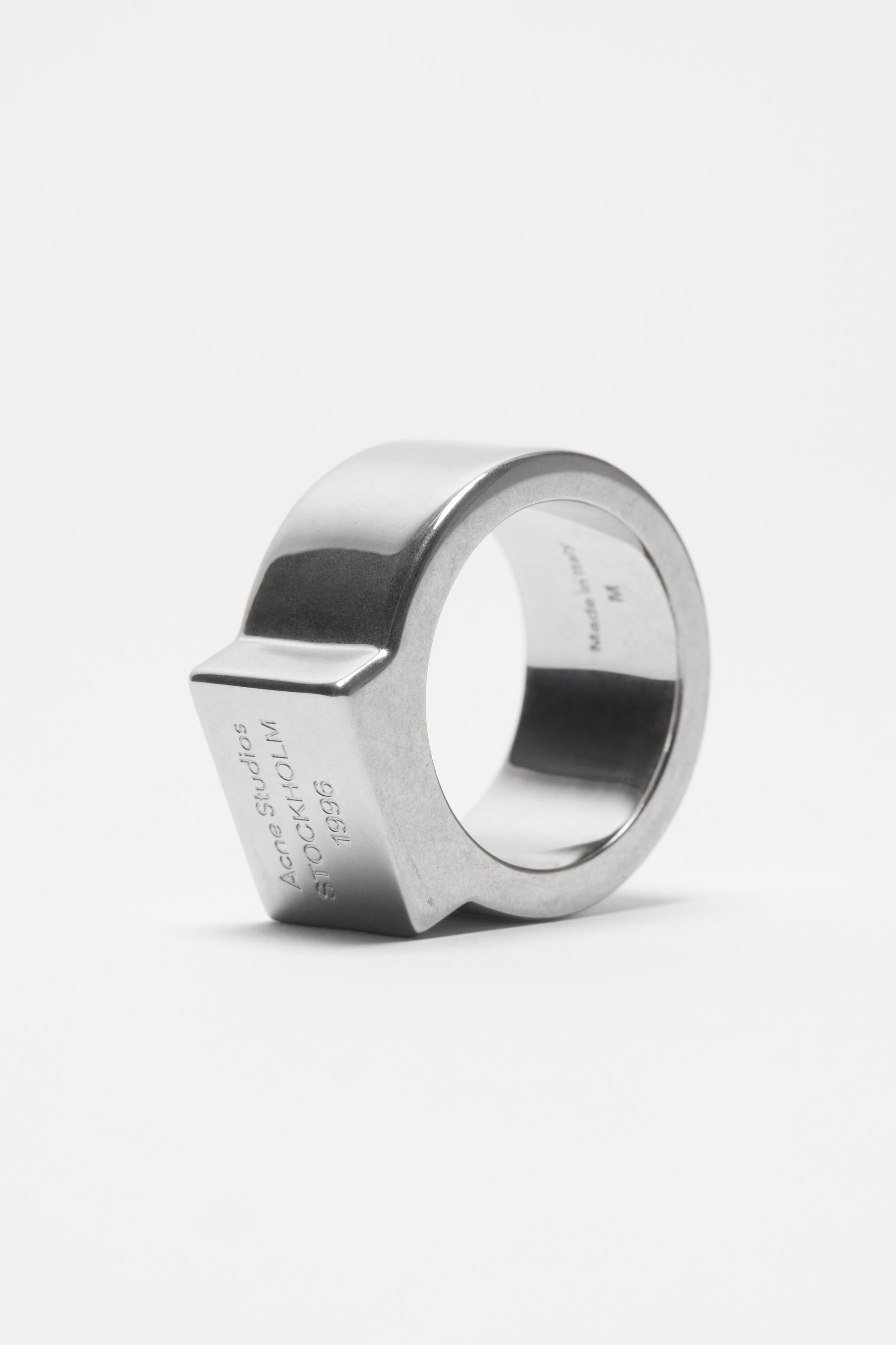 Logo engraved signet ring - Semi matt silver - 2
