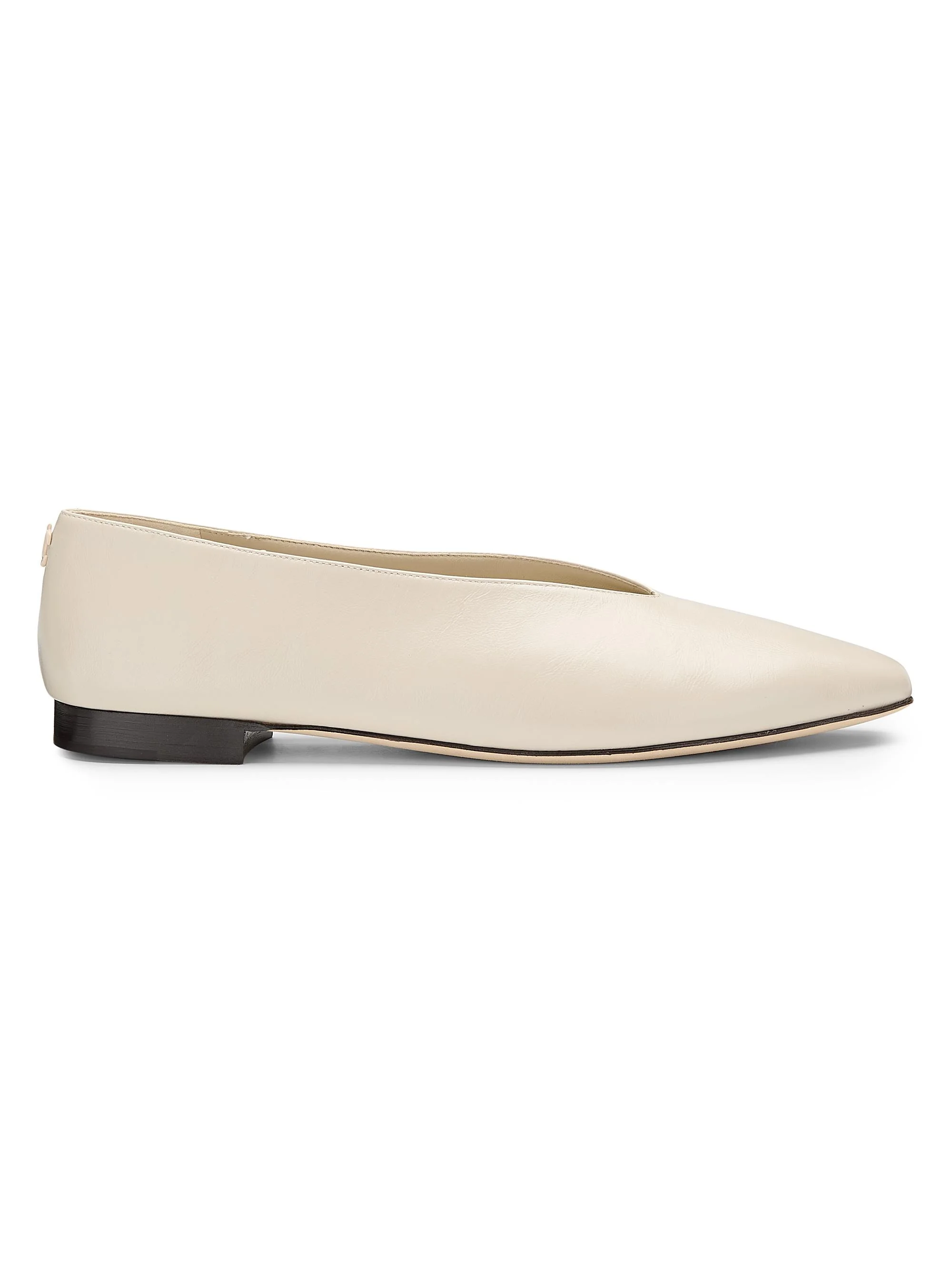 Women's Margot Shiny Leather Ballet Flats - Bone - 1