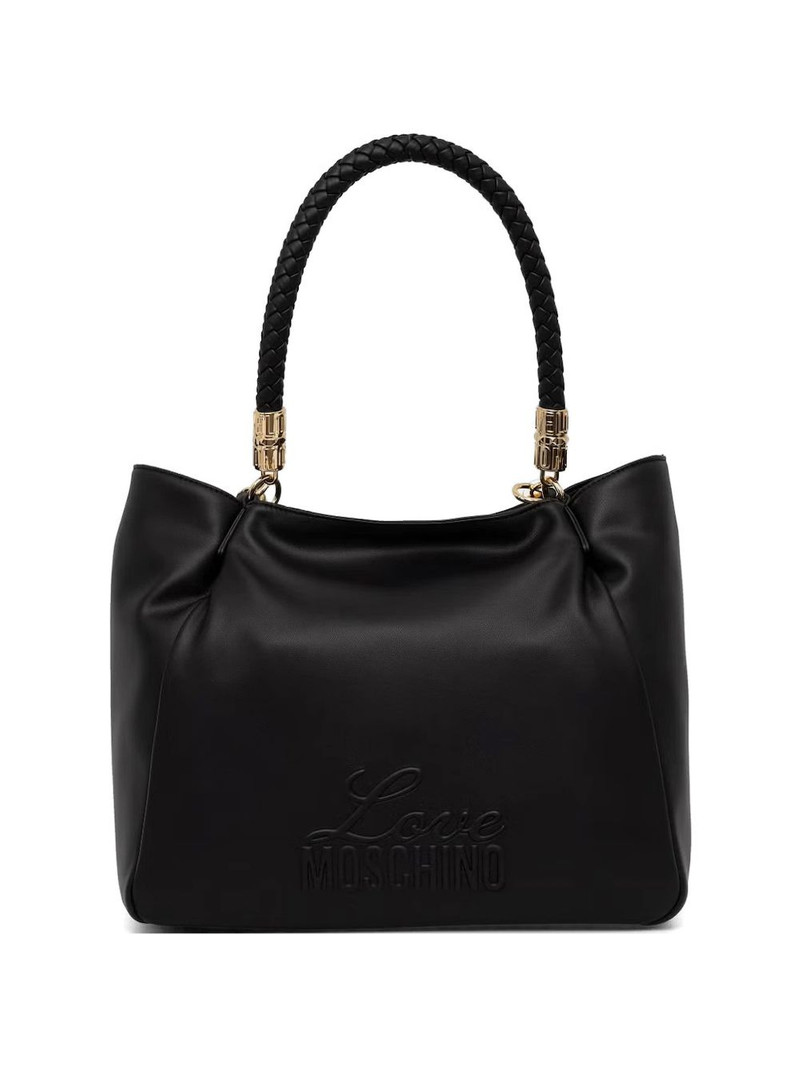 logo-detail braided-handle tote bag 1