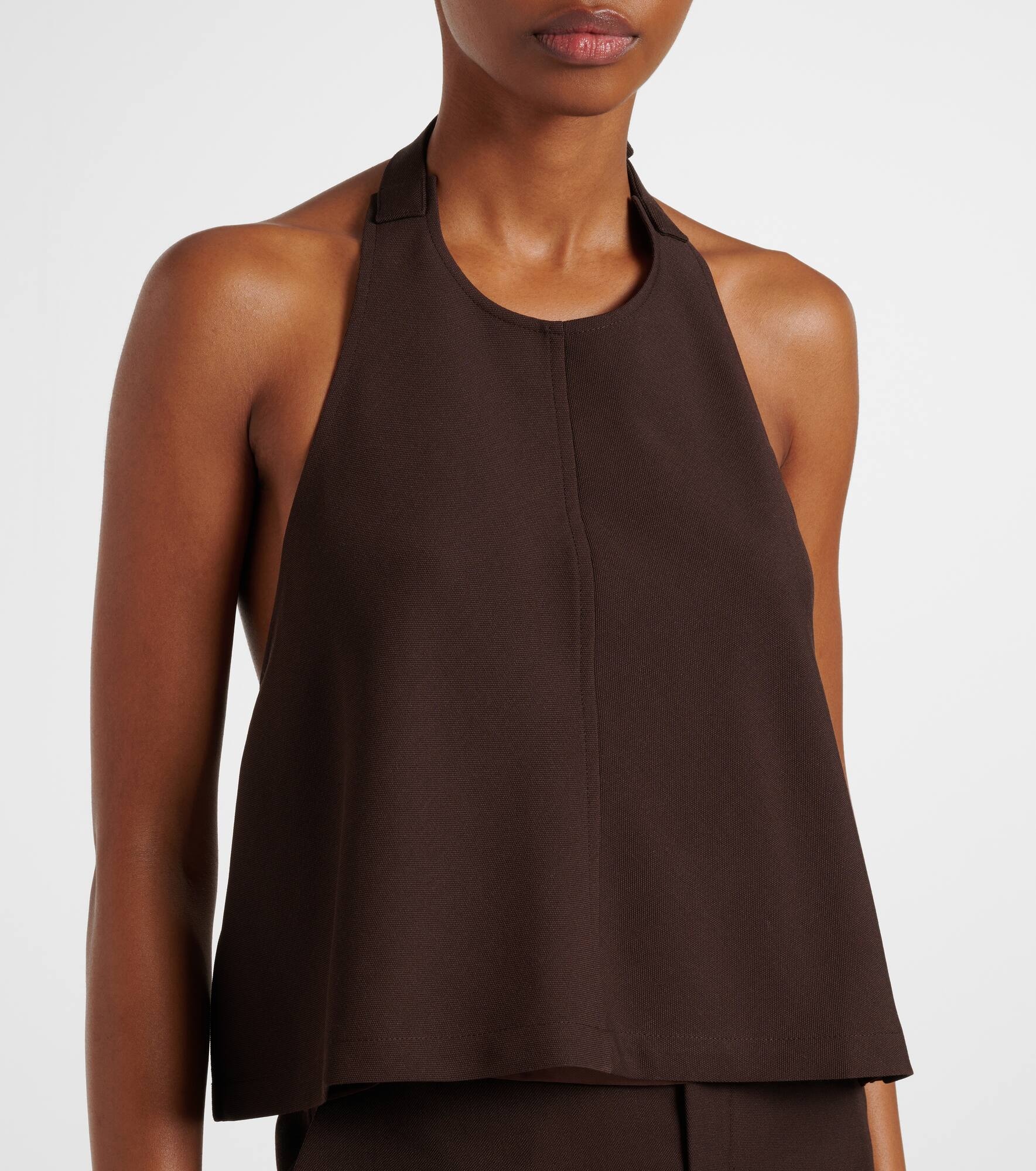 Open-back halterneck wool top - 4