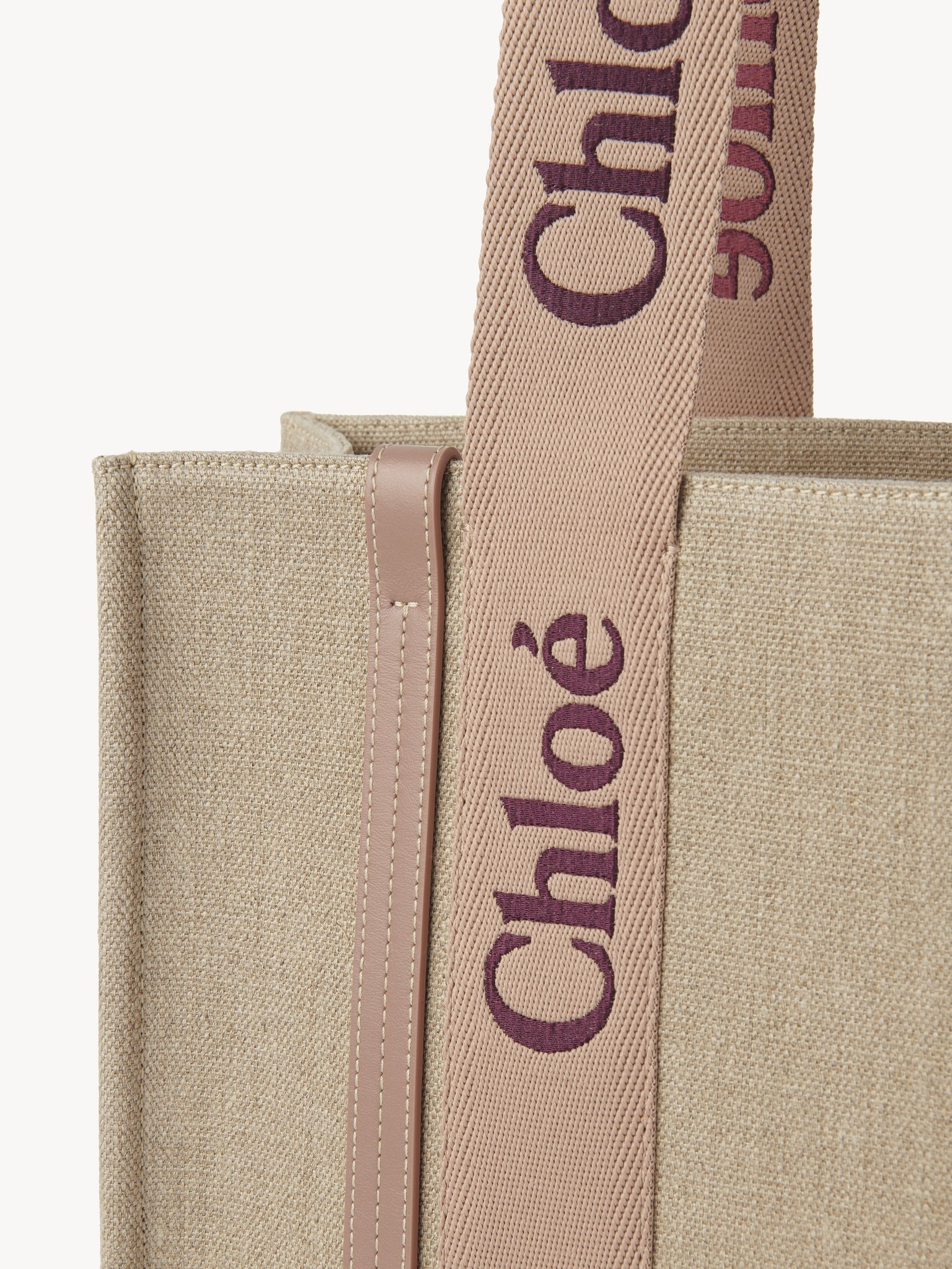 WOODY TOTE BAG IN LINEN - 5
